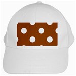 Polka Dots - White on Brown White Cap