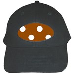 Polka Dots - White on Brown Black Cap