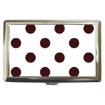 Polka Dots - Dark Sienna Brown on White Cigarette Money Case