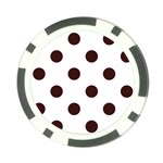 Polka Dots - Dark Sienna Brown on White Poker Chip Card Guard (10 pack)