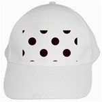 Polka Dots - Dark Sienna Brown on White White Cap