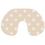 Polka Dots - White on Champagne Orange Travel Neck Pillow