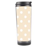 Polka Dots - White on Champagne Orange Travel Tumbler