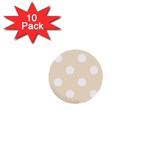 Polka Dots - White on Champagne Orange 1  Mini Button (10 pack)