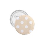 Polka Dots - White on Champagne Orange 1.75  Button