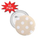 Polka Dots - White on Champagne Orange 1.75  Button (10 pack)