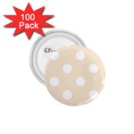 Polka Dots - White on Champagne Orange 1.75  Button (100 pack)