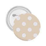 Polka Dots - White on Champagne Orange 2.25  Button