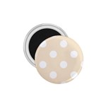 Polka Dots - White on Champagne Orange 1.75  Magnet