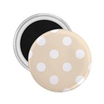 Polka Dots - White on Champagne Orange 2.25  Magnet