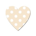 Polka Dots - White on Champagne Orange Magnet (Heart)