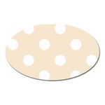 Polka Dots - White on Champagne Orange Magnet (Oval)