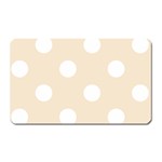 Polka Dots - White on Champagne Orange Magnet (Rectangular)