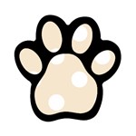 Polka Dots - White on Champagne Orange Magnet (Paw Print)