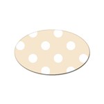 Polka Dots - White on Champagne Orange Sticker (Oval)