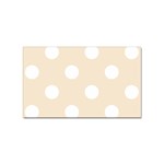 Polka Dots - White on Champagne Orange Sticker (Rectangular)