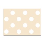 Polka Dots - White on Champagne Orange Sticker A4 (100 pack)