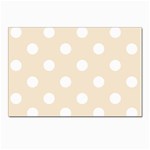 Polka Dots - White on Champagne Orange Postcard 5  x 7 