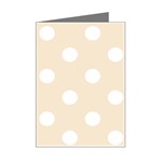 Polka Dots - White on Champagne Orange Mini Greeting Card