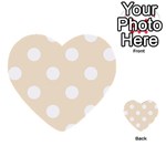 Polka Dots - White on Champagne Orange Multi-purpose Cards (Heart)