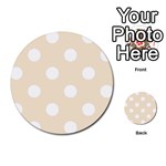 Polka Dots - White on Champagne Orange Multi-purpose Cards (Round)