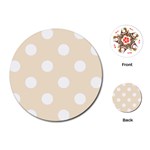 Polka Dots - White on Champagne Orange Playing Cards (Round)