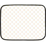 Polka Dots - Champagne Orange on White Double Sided Fleece Blanket (Mini)