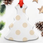 Polka Dots - Champagne Orange on White Ornament (Christmas Tree)