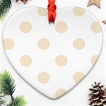 Polka Dots - Champagne Orange on White Heart Ornament (Two Sides)