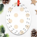 Polka Dots - Champagne Orange on White Ornament (Bell) Ornament (Oval Filigree)