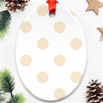 Polka Dots - Champagne Orange on White Ornament (Oval)