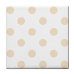 Polka Dots - Champagne Orange on White Tile Coaster