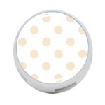 Polka Dots - Champagne Orange on White 4-Port USB Hub (One Side)