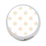 Polka Dots - Champagne Orange on White 4-Port USB Hub (Two Sides)