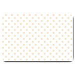 Polka Dots - Champagne Orange on White Large Doormat