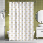 Polka Dots - Champagne Orange on White Shower Curtain 48  x 72  (Small)