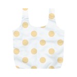 Polka Dots - Peach Orange on White Full Print Recycle Bag (M)