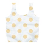 Polka Dots - Peach Orange on White Full Print Recycle Bag (L)