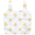 Polka Dots - Peach Orange on White Full Print Recycle Bag (XL)