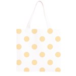 Polka Dots - Peach Orange on White Grocery Light Tote Bag