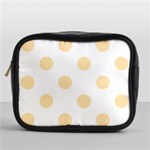 Polka Dots - Peach Orange on White Mini Toiletries Bag (One Side)