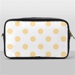 Polka Dots - Peach Orange on White Toiletries Bag (One Side)