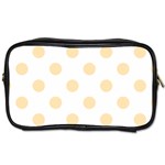 Polka Dots - Peach Orange on White Toiletries Bag (Two Sides)