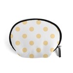 Polka Dots - Peach Orange on White Accessory Pouch (Small)