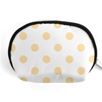 Polka Dots - Peach Orange on White Accessory Pouch (Medium)