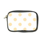 Polka Dots - Peach Orange on White Coin Purse