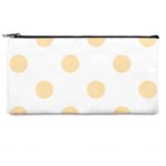 Polka Dots - Peach Orange on White Pencil Case