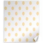 Polka Dots - Peach Orange on White Canvas 8  x 10 