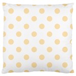 Polka Dots - Peach Orange on White Large Cushion Case (Two Sides)