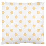 Polka Dots - Peach Orange on White Large Flano Cushion Case (One Side)